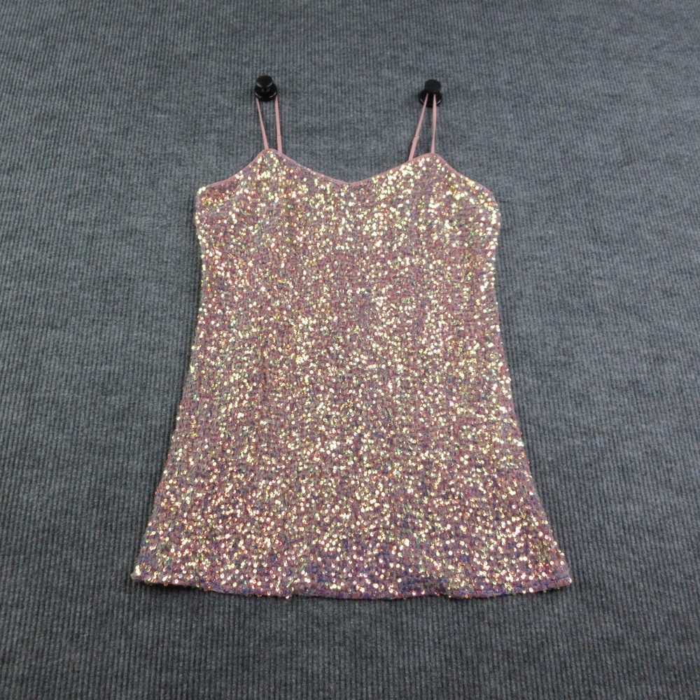 LucyParis Dress Womens XL Pink Sequin Slip Sweetheart Neck Lined Strappy NWT